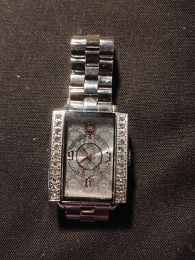Marc Ecko Silver-Tone Rectangular Crystal Accent Men's Watch